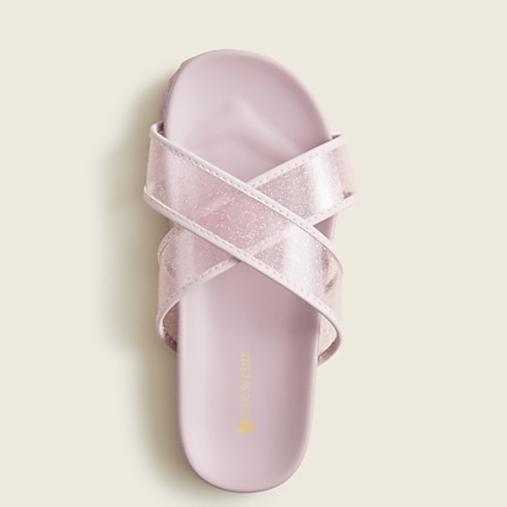 J crew girls slides pink lavender jelly cross strap